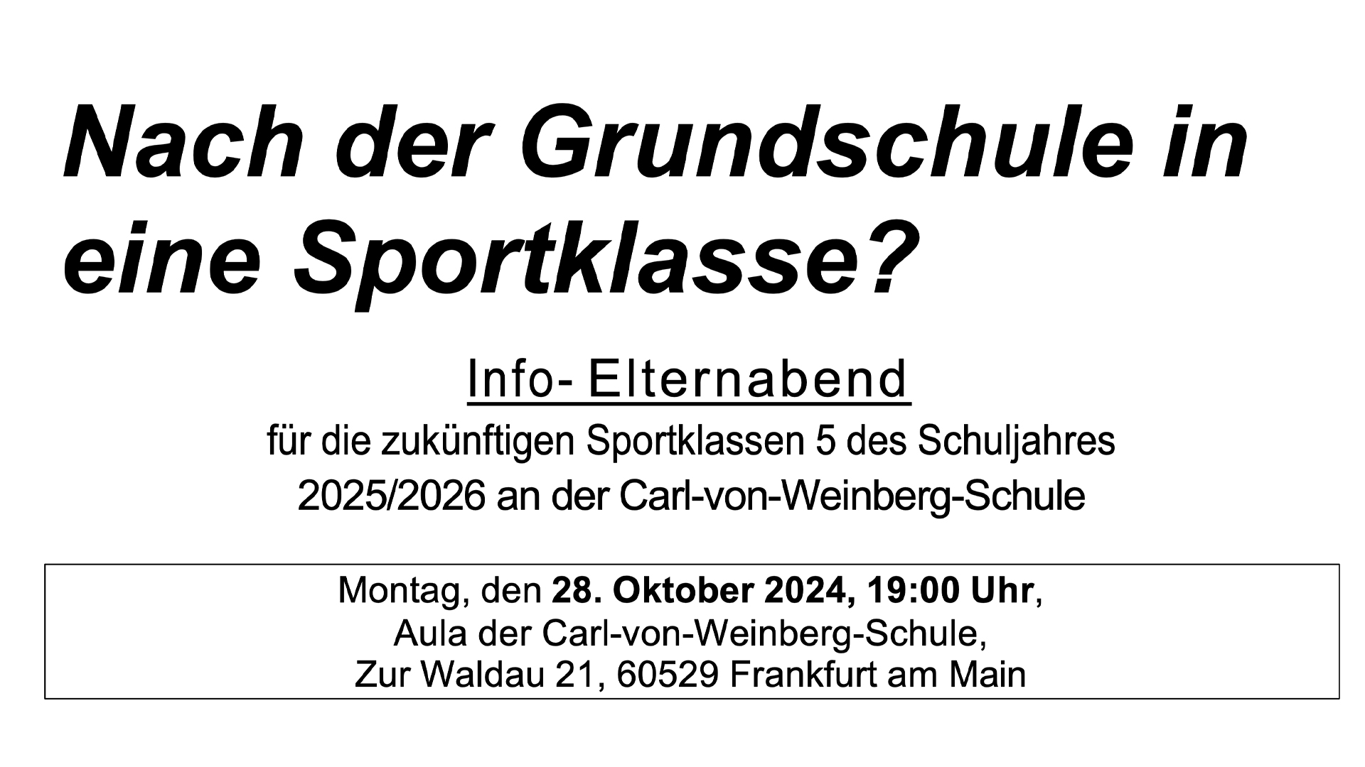 Nach der Grundschule in eine Sportklasse?